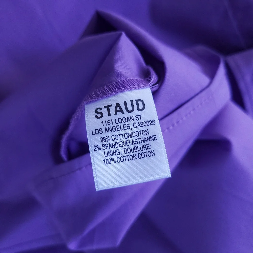 STAUD Myla Amethyst Cut Out Cotton Poplin Maxi Dress - Picture 9 of 15